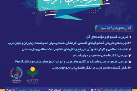 اجلاسیه بین المللی” گفت وگو های فلسفی ایران وجهان عرب”