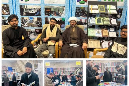 بازدید طلاب مدرسه علمیه الولایه از نمایشگاه هفته پژوهش المصطفی